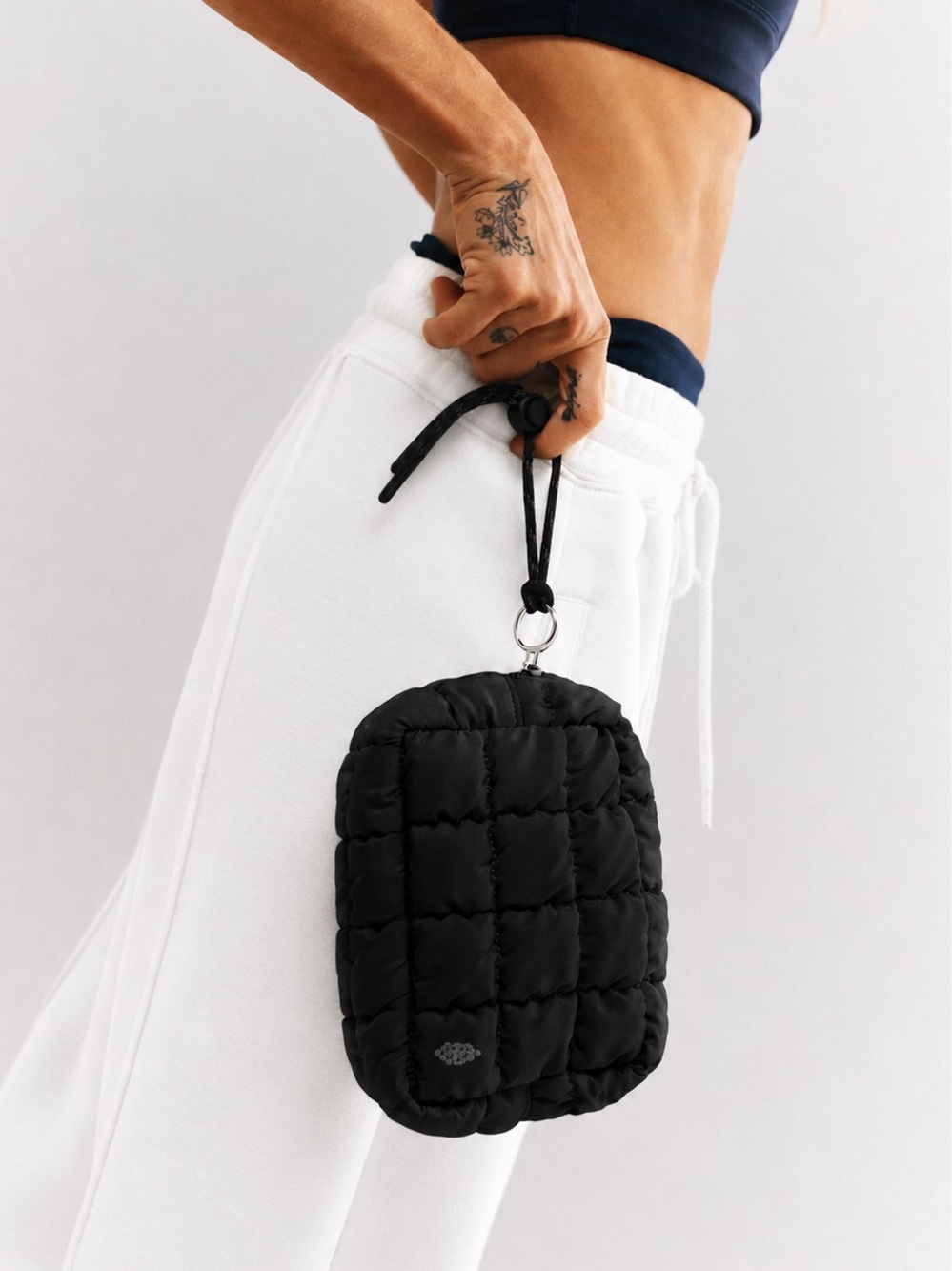 NWOT Free People Quilted Mini Case Bag Pouch Black